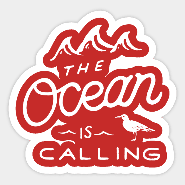 the ocean is calling with bird Sticker by kontroldevada